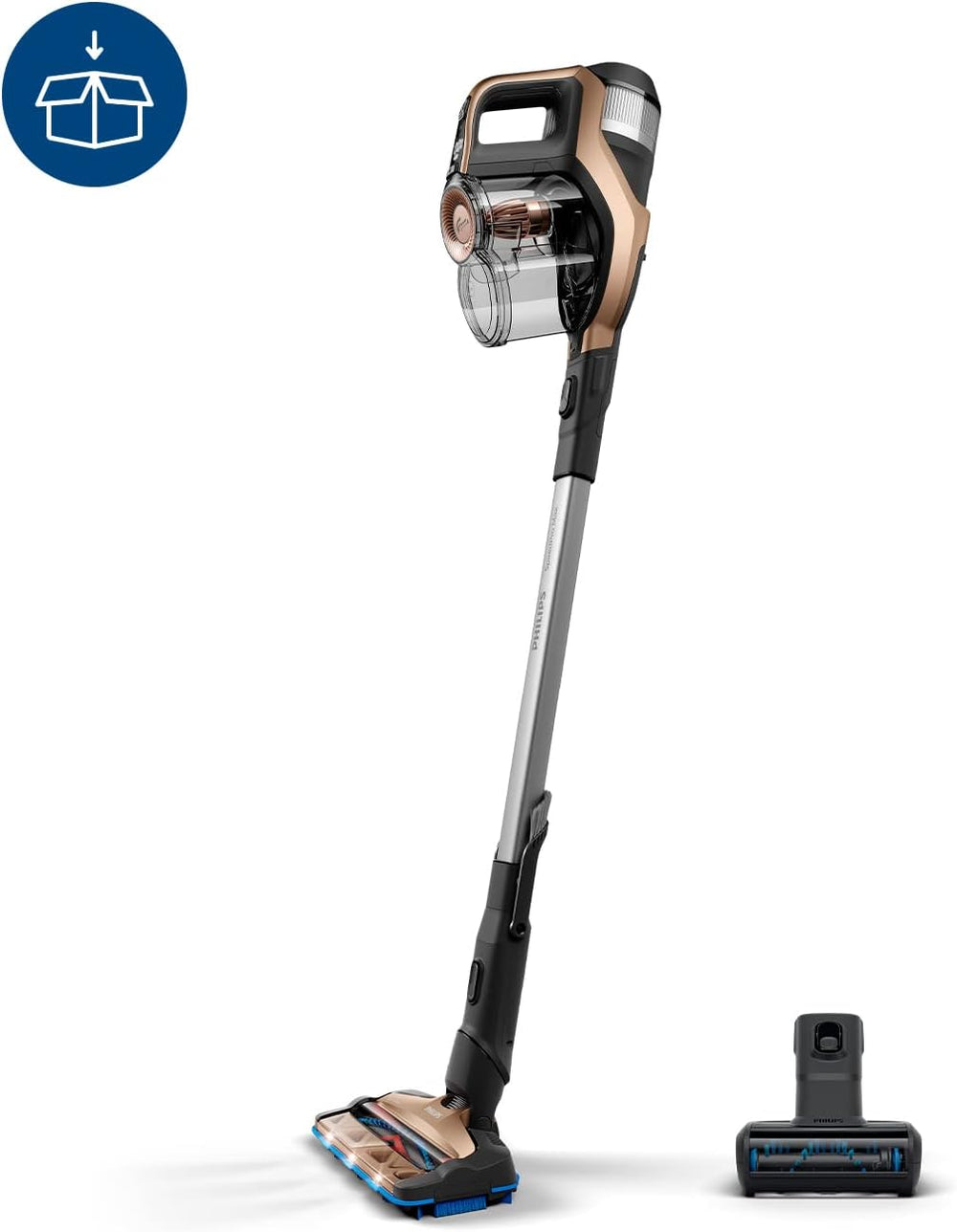 Philips Speedpro Max Snoerloze Steelstofzuiger - Geïntegreerde Kruimelzuiger met 360°-Mondstuk - Accuduur tot 65 Min (FC6826/01)