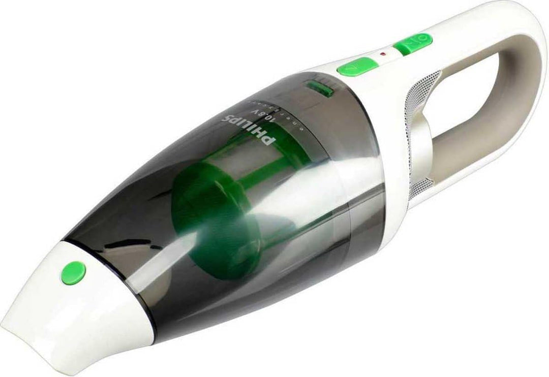 Philips Kruimelzuiger MiniVac - 0.5 Liter stofinhoud - 9 Minuten gebruikstijd - Zuigkracht van 22 watt - Gebogen handvat - Krachtige 10.8 volt batterij - Inclusief spleetmondstuk - FC6148/01