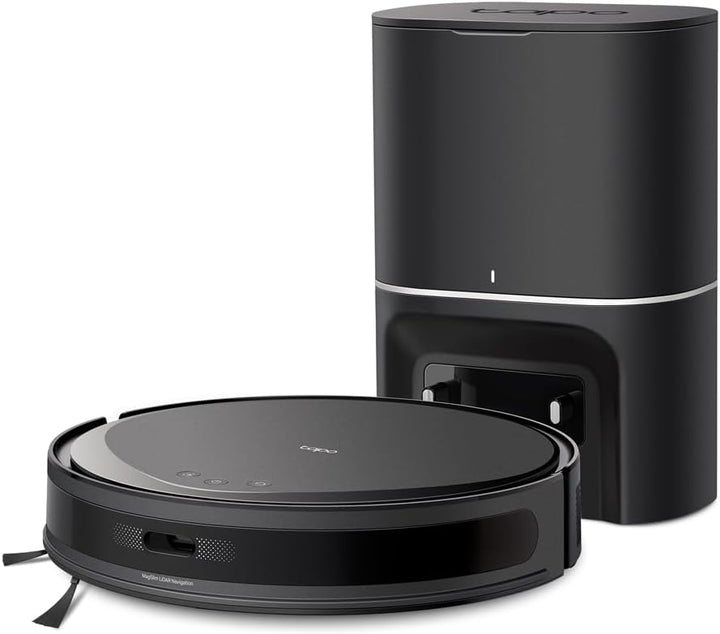 Tapo RV20 Max Plus Robotstofzuiger met dweilfunctie en automatisch afzuigstation, 5300Pa ultrasterke zuigkracht, 83 mm ultraslank, compatibel met Alexa en Google Assistant spraakbediening, app