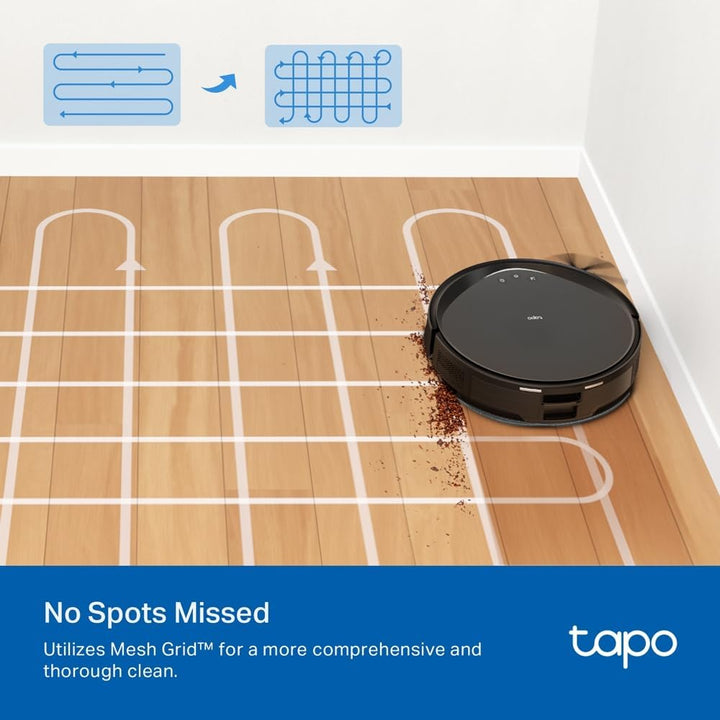 Tapo RV20 Max Plus Robotstofzuiger met dweilfunctie en automatisch afzuigstation, 5300Pa ultrasterke zuigkracht, 83 mm ultraslank, compatibel met Alexa en Google Assistant spraakbediening, app