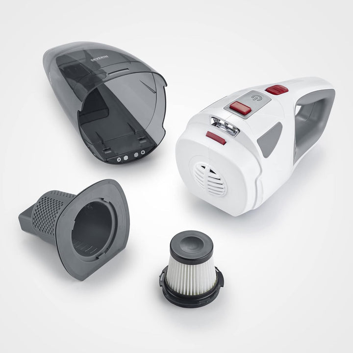 SEVERIN HV 7146, 4-in-1 accu-handstofzuiger met turboborstel geschikt voor dierenharen/vloerbedekking, 30 min duur (eco), 650 ml capaciteit, 22,2 V accu, 2.200 mAH/18.5 Volt, Wet & Dry"-functie