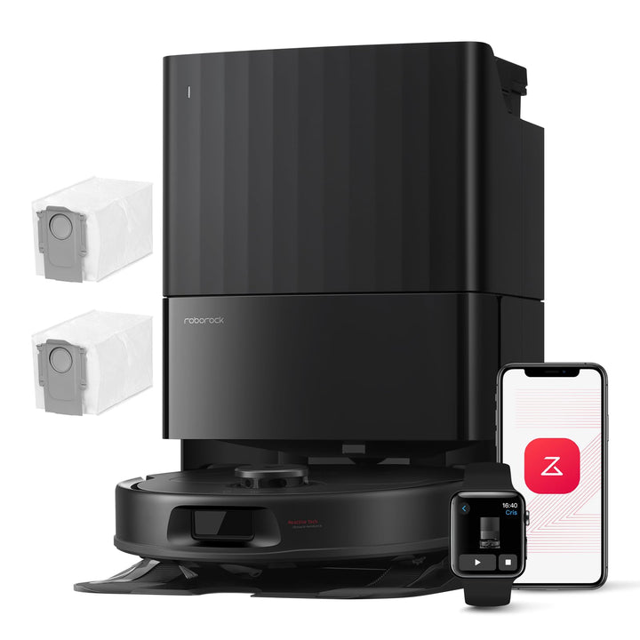 roborock Qrevo S Robotstofzuiger en Dweil, 7000 Pa HyperForce, PreciSense LiDAR en Reactieve Technologie Vermijden, Multifunctioneel Dock, Bovendien 2 Dweilen, Robotstofzuigerset (Wit)