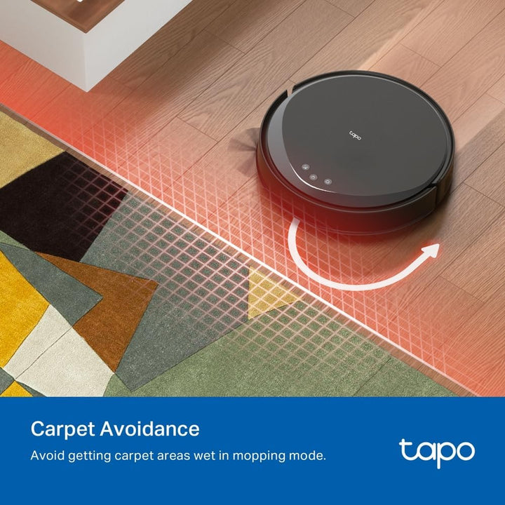 Tapo RV20 Max Plus Robotstofzuiger met dweilfunctie en automatisch afzuigstation, 5300Pa ultrasterke zuigkracht, 83 mm ultraslank, compatibel met Alexa en Google Assistant spraakbediening, app