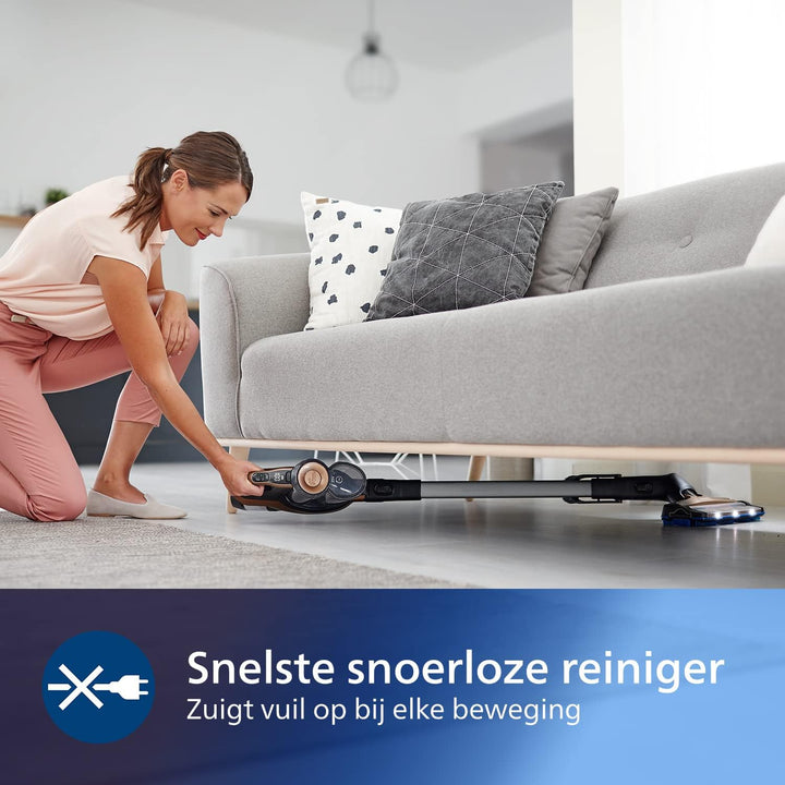 Philips Speedpro Max Snoerloze Steelstofzuiger - Geïntegreerde Kruimelzuiger met 360°-Mondstuk - Accuduur tot 65 Min (FC6826/01)