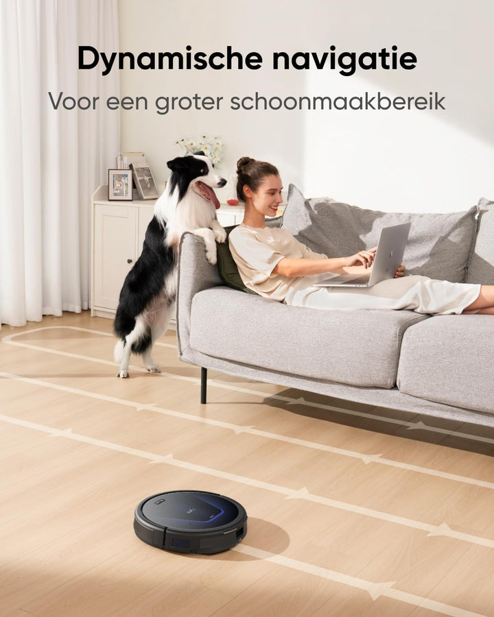 eufy G50 Robotstofzuiger, met 4.000 Pa Krachtige Zuigkracht, Dynamische Navigatie en Pro-ontwarrende kam, Rolborstel voor Haarreiniging, Perfect voor Huisdierhaar en Tapijt