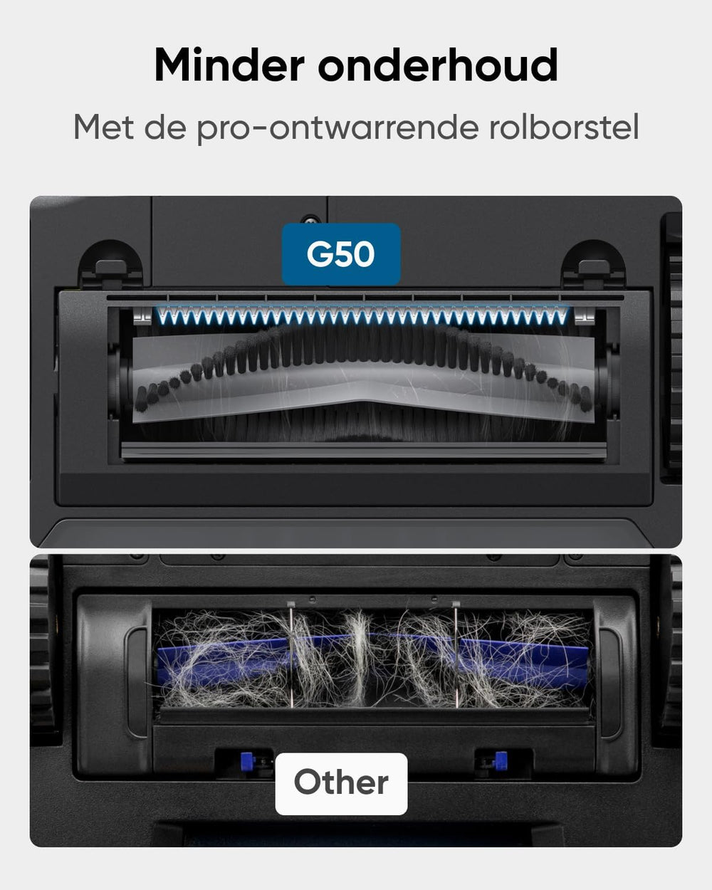 eufy G50 Robotstofzuiger, met 4.000 Pa Krachtige Zuigkracht, Dynamische Navigatie en Pro-ontwarrende kam, Rolborstel voor Haarreiniging, Perfect voor Huisdierhaar en Tapijt