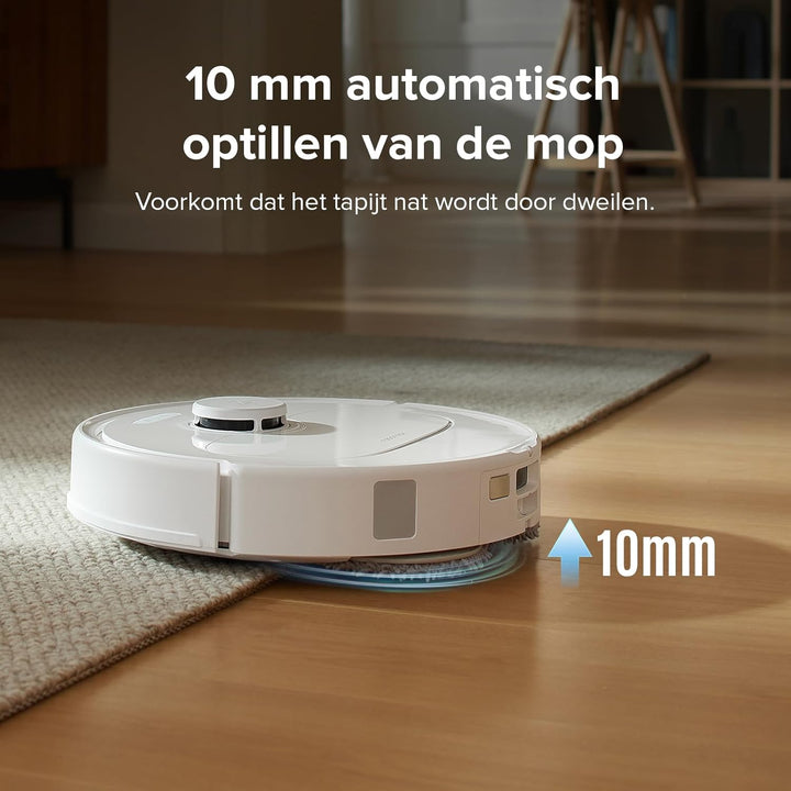 roborock Qrevo S Robotstofzuiger en Dweil, 7000 Pa HyperForce, PreciSense LiDAR en Reactieve Technologie Vermijden, Multifunctioneel Dock, Bovendien 2 Dweilen, Robotstofzuigerset (Wit)
