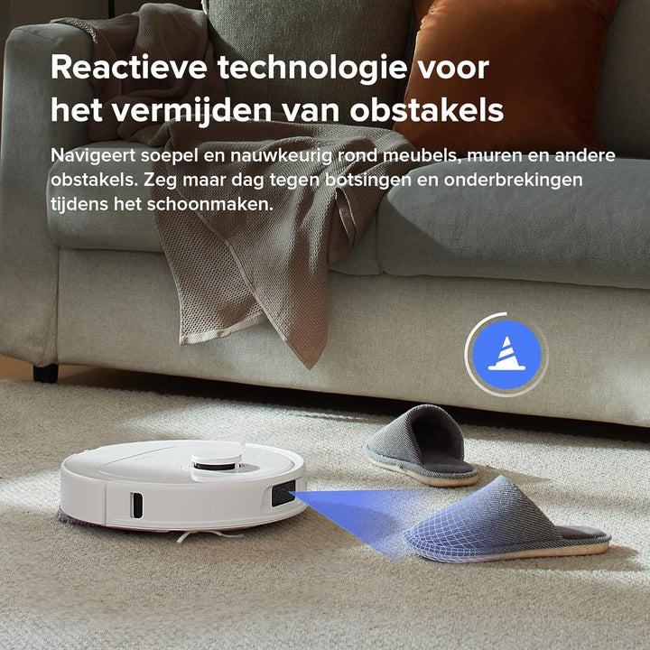 roborock Qrevo S Robotstofzuiger en Dweil, 7000 Pa HyperForce, PreciSense LiDAR en Reactieve Technologie Vermijden, Multifunctioneel Dock, Bovendien 2 Dweilen, Robotstofzuigerset (Wit)