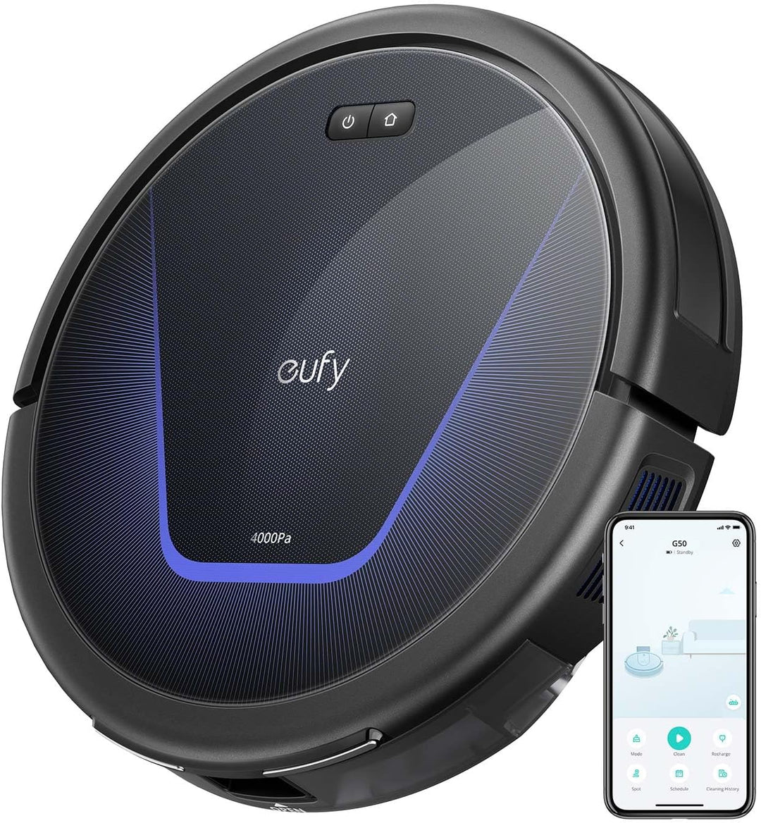 eufy G50 Robotstofzuiger, met 4.000 Pa Krachtige Zuigkracht, Dynamische Navigatie en Pro-ontwarrende kam, Rolborstel voor Haarreiniging, Perfect voor Huisdierhaar en Tapijt